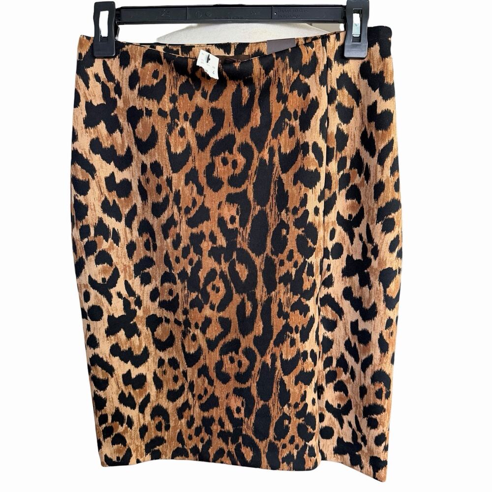 The Limited Women's Pencil Skirt Leopard Print Sz 4 Officesiren Mobwife NWT